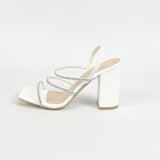 Breakj Water Drill Striped Toe High-Heeled Sandals Sexy Dance Elegant Banquet High