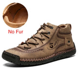 Size 39~48 Winter Snow Boots Ankle Waterproof With Fur Plush Warm Male Casual Boots Work Fashion Boots Comfort Men