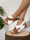 Breakj Sandals Women Summer 2024 New Cake Platform Velcro Breathable Oudetoe Beach Sandals