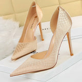 Shoes New Snake Pattern Women Pumps Sexy High Heels Party Shoes Stiletto Heels Wedding Shoes Large Size Female