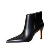 Breakj Fashion And Simple Sexy Nightclub Winter Side Zipper High Heel Pointed Pedicure Show Thin And Bare