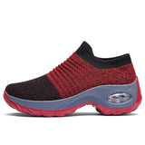 Tennis Shoes Air Cushion 5CM Height Increase Sports Sneakers Breathable Female Walking Sock Shoes Thick Bottom