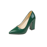 Heels Pumps Women's 2023 Trend The Glossy Chunky Shoes Pointed Toe Elegant Sexy Dress Weddings Bridal Party Luxury