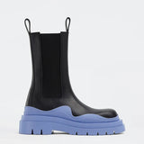 Platform Chelsea Boots 2022 New Mid-tube Boots Thick-soled Martin Boot Female Thigh High Boots Flat Wedges Winter