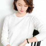 Sweater 2020 New O-neck Female Long-sleeved Knitted Pullover Jumper Pull Femme Clothes White Loose Thin Korean Plus