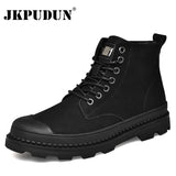 Warm Winter Men Boots Genuine Leather Ankle Boots Men Winter Work Shoes Men Military Fur Snow Boots for Men Botas