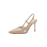 Breakj Sandals Women 2025 Spring New Pointed Fairy Style Naked Color After The Empty Buckle With Fine High