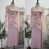 Dizzling U-Neck Rope Long-Sleeved Mesh Yarn Coat + Sling On The Back Of The Long Dress Two Sets