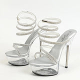 Breakj Fine Heel Crystal Fine Heel Transparent Car Model Rhino Nightclub High Heels Hate Sky High