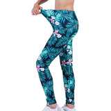 Fashion Women Leggings Beautiful Leaf Floral Printing High Waist Jeggings Stretch Pant Sexy Hot Sale Clothing