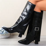 Breakj Trouser Boots Women 2025 Autumn And Winter New High-Heeled Long Boots Thin And Knee Fashion Boots
