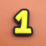 PVC Two Digital Fonts Shoe Charms Shoes Accessories Croc Shoe Buckle Decorations Shoe Ormaments fit JIBZ Party Kid's