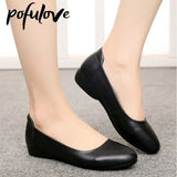 Women Flats PU Leather Shoes Office Work Ladies Shoes Oxford Shoes for Women Fashion Designer Round Toe Femme