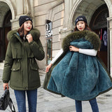2021 New Cotton Thicken Warm Winter Jacket Coat Women Casual Parka Winter Clothes Fur Lining Hooded Parka Mujer