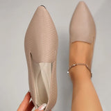 Women's Shoes 2025 New Simple Pointed Snake-Print Flat-Soled Single Shoes Large-Size Lazy