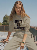 Letter Printing Women Sweatshirts Cotton Green Fitness O Neck Long Sleeve Pullover Fashion Autumn Winter Harajuku