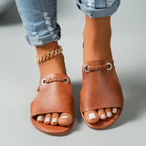 Breakj 2025 Summer New Slippers Women Solid Color Weaving Simple Daily Beach