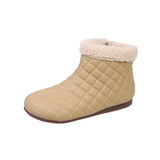 Winter New Fashionable Side Zipper Short-Barrel Snow Boots Flat-Soled Leisure Soft-Soled High-Top Bean