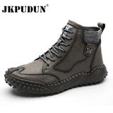Warm Men's Casual Shoes Fashion Men's Leather Boots Comfortable Men's Ankle Boots Outdoor High Quality Hiking Boots