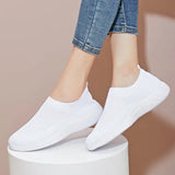 Size 43 Breathable Mesh Platform Sneakers Women Slip on Soft Ladies Casual Running Shoes Woman Knit Sock Shoes