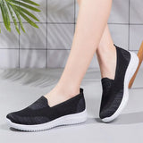 Walking Shoes Mesh Breathable Casual Women Sneakers Slip-On Sock Vulcanized Shoes Autumn Light Knitted Ladies Loafers