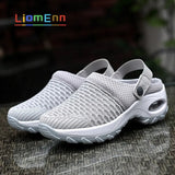Cushion Women's Summer Sandals 2022 Designer Closed Toe Platform Sandals Breathable Mesh Clogs Slipper zapatos mujer Size
