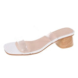 2021 Pvc Jelly Sandals Open Toe High Heels Women Transparent Sandals Shoes Clear Plus Size 35-43 White Zapatillas Mujer