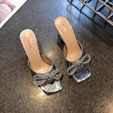 Breakj And Slippers Women Wearing A Word Bow Cold Drag Woman's Toe Slippers