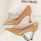 Shoes Patent Leather Shoes Woman Pumps Pointed Toe Women Heels Stiletto Office Shoes Women Party Shoes High Heels 8