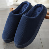 Winter Keep Warm Slipper Home Plush Slides Solid Color Women Warm Indoor Beadroom Hourshold Shoes Men Cotton
