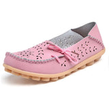 Ballet Flats Genuine Leather Shoes Woman Slip On Loafers Flats Soft Oxford Shoes Casual Sapato Feminino Plus Size
