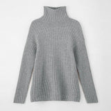 Solid Turtleneck Sweater Women Striped Casual Pullover Sweater Female Batwing Long Sleeve All Match Ladies Tunic