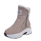 Ankle Boots Winter 2021 Platform Boots Side Zipper Snow Boots Women Increase Shoes Women Warm Plush Booties Botas