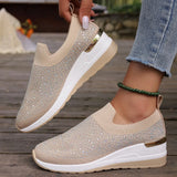 Breakj Women's Shoes 2025 New Round Head Slope And Fashion Hot Diamond Sports Leisure Pedal Women's