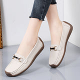 Size 44 Women Flats Genuine Leather Slip on Women's Loafers Spring and Autumn Moccasins Mother Shoes Casual Shoes for