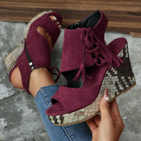 Breakj Slope Heel Sandals Women 2025 Summer Tuxedo High-Heeled Fish Mouth Loose Cake Bottom Fashion Wearing