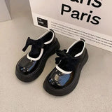 Womens Derby Shoes Autumn Female Footwear Clogs Platform Leather Fall Dress New Creepers Retro Basic Mary Janes Rubber PU Hoof
