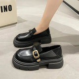 2024 New British Style Black Leather Shoes With Mary Jane