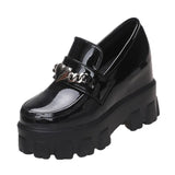 Spring New Leather Women's Shoes Hot Selling Women's Shoes 7cm Thick Bottom Slip-on Loafers for Women Luxury