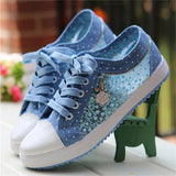 Women Lace-up Canvas Flats Woman Lace Vulcanized Female Summer Casual Breathable Sneakers Ladies Fashion Shoes