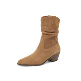 Breakj Women's Boots Tip Wrinkled Short Boots Women's Spring And Autumn New Trend British Style With Ladies