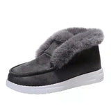 Breakj And Winter New Pure Color Suede Cotton Shoes Casual Snowshoes High Top And Velvet Women's Cotton