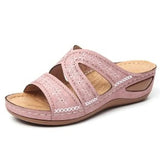Women Sandals Shoes Mixed Color Comfy Orthopedic Ladies Summer Slides Retro Wedges New Luxury Designer Female