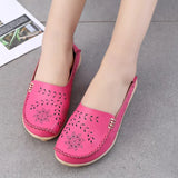 Flats Breathable Female Shoes Summer 2021 New Arrival Genuine Leather Flats Woman Leather Loafers Mom Casual