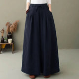 Women's Wide Leg Pants ZANZEA Stylish Culottes Trousers Casual Long Pantalon Palazzo Female Elastic Waist