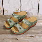 Breakj New Large Size Slippers Retro Car Line Anti-Slip Round Slope With Comfortable Word Slippers
