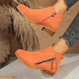 Breakj Martin Boots 2023 Autumn And Winter New Coarse Heel Side Zipper Large Size 43 Yards Female Short