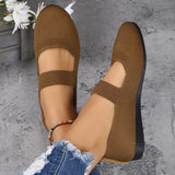 Color Flying Weaving Flat Bottom Shallow Single Shoes Women Breathable Elderly Dancing Mother Shoes Work