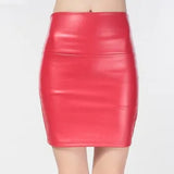 Skirts Women Pencil Skirt Pu Leather High Waist Party Female Sexy Short Woman Bodycon Saias Feminina 20 Candy Colors