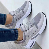 Breakj New Casual Sneakers Women's Flying Slopes And Round Head With Mesh Breathable Women's